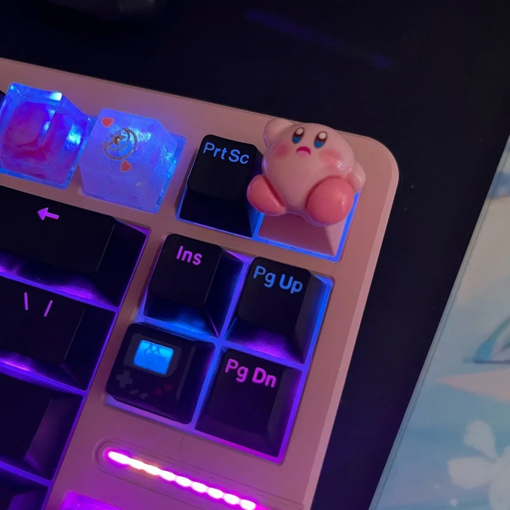 Kirby Pink PBT Keycap for Mechanical Keyboards, Fits OEM “+” Switches